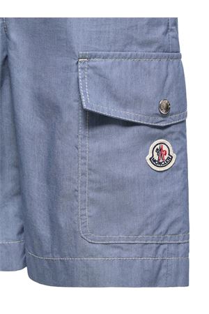 bermuda in cotone azzurro MONCLER KIDS | L19542B00005599EY715